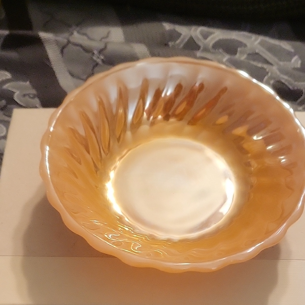 Anchor Hocking Fire King Peach Luster 5" 1950's Bowl